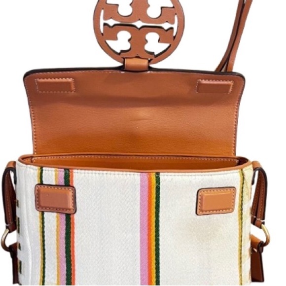 🆕- Tory Burch Miller Striped Plaid Double Weave Crossbody Bag. - Picture 6 of 13